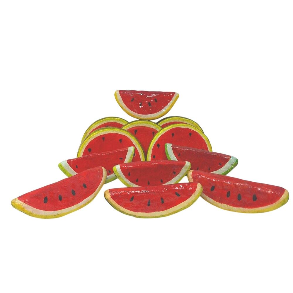Paper Mache Watermelon Slices Lot of 12